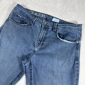 TX Axel Jeans Mens 38x30 Slim Boot Cut Med Wash Blue Denim Flip Pockets